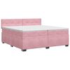 vidaXL Boxspringbett mit Matratze mit Kopfteil Rosa 200 x 200 cm Samt