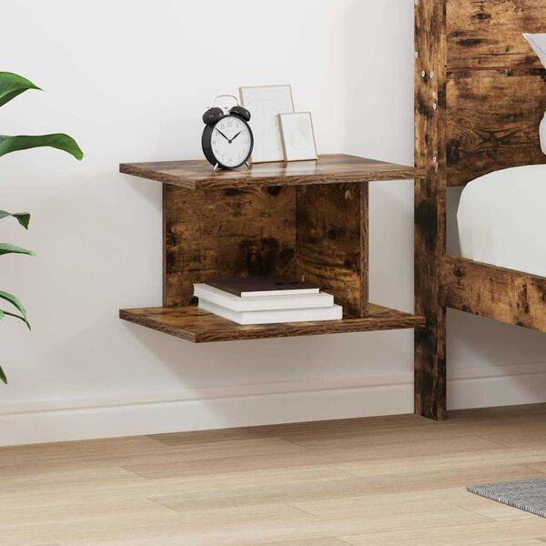 vidaXL Nachttisch Ger&auml;ucherte Eiche 40 x 30 x 25 cm Holzwerkstoff