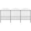 vidaXL Gartenzaun mit Speerspitze Stahl 537 x 200 cm Schwarz