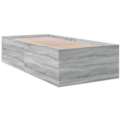 vidaXL Bettgestell Grau Sonoma 75x190 cm Holzwerkstoff