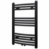 Handtuchheizk&ouml;rper Warmwasser Gebogen Schwarz 500x764 mm