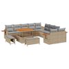 vidaXL Gartensofa-set mit Kissen 17 pcs Beige und Hellgrau Poly-Rattan