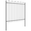 vidaXL Gartenzaun 4 pcs Grau 6,8 x 1,5 m Pulverbeschichteter Stahl