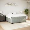 vidaXL Boxspringbett mit Matratze Hellgrau 200x200 cm Samt