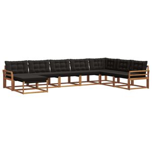 vidaXL Outdoor-Sofagarnitur mit Kissen 8 pcs Nat&uuml;rlich und Schwarz