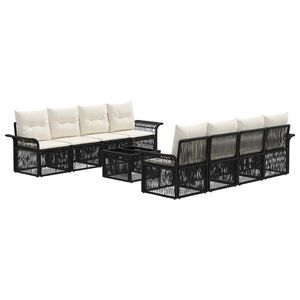 vidaXL Gartensofa-set 9 stk. Schwarz Poly-Rattan