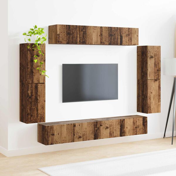 vidaXL TV-Schr&auml;nk 8 pcs Altholz