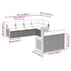 vidaXL 7-tlg. Garten-Sofagarnitur mit Kissen Schwarz Poly Rattan