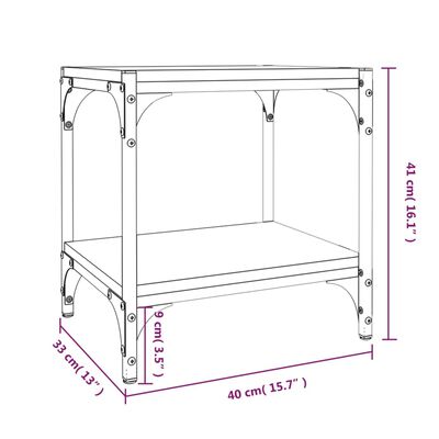 vidaXL TV-Schrank Räuchereiche 40x33x41 cm Holzwerkstoff und Stahl