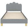 vidaXL Kinderbettgestell mit Kopfteil Hellgrau 90 x 190 cm Stoff