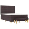 vidaXL Boxspringbett mit Matratze Dunkelbraun 140 x 200 cm Stoff