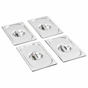 vidaXL Deckel f&uuml;r GN 1/4 Beh&auml;lter 4 Stk. Edelstahl