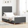 vidaXL Bettgestell mit Kopfteil Dunkelgrau 90 x 190 cm Stoff
