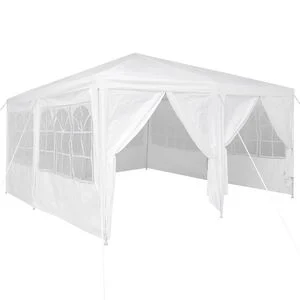 vidaXL Party-Zelt Wei&szlig; 400 x 400 x 266 cm Polyethylen