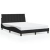 vidaXL Bettgestell mit LED ohne Matratze "Hanko" Schwarz 140x190 cm Samt