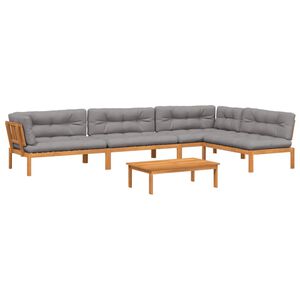 vidaXL 5-tlg. Garten-Sofagarnitur aus Paletten mit Kissen Akazienholz