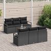 vidaXL Gartensofa-set mit Kissen 7 pcs Schwarz Poly-Rattan