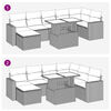 vidaXL 8-tlg. Garten-Sofagarnitur mit Kissen Beige Poly Rattan