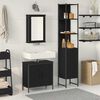 vidaXL Badezimmerm&ouml;bel Set mit Regal 3 pcs Schwarz Holzwerkstoff