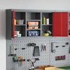 vidaXL Werkzeugschrank mit Regal Rot und Grau 50 x 20 x 55 cm