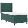 vidaXL LED Boxspringbett mit Matratze Dunkelgr&uuml;n 90 x 200 cm Samt
