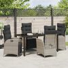 vidaXL Garten Essgruppe mit Kissen 5 pcs Hellgrau Poly-Rattan