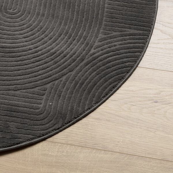 vidaXL Teppich IZA Kurzflor Skandi-Stil Anthrazit &Oslash; 80 cm