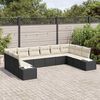 vidaXL Gartensofa-set mit Kissen 10 pcs Schwarz Poly-Rattan