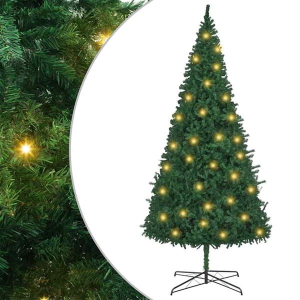 vidaXL Weihnachtsbaum mit dekorativen Lichterketten Gr&uuml;n 400 cm PVC
