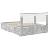 vidaXL Bettrahmen mit Kopfteil Beton Grau 135 x 190 cm Holzwerkstoff
