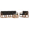 vidaXL Outdoor-Sofagarnitur mit Kissen 7 pcs Nat&uuml;rlich und Schwarz