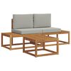 vidaXL Outdoor-Sofagarnitur mit Kissen 3 pcs Natur