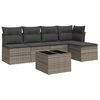 vidaXL 6-tlg. Garten-Sofagarnitur mit Kissen Grau Poly Rattan