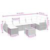 vidaXL 8-tlg. Garten-Sofagarnitur mit Kissen Beige Poly Rattan