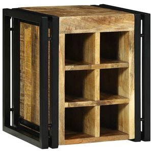 vidaXL Weinregal Braun und Schwarz 35 x 35 x 39 cm Massivholz Mango