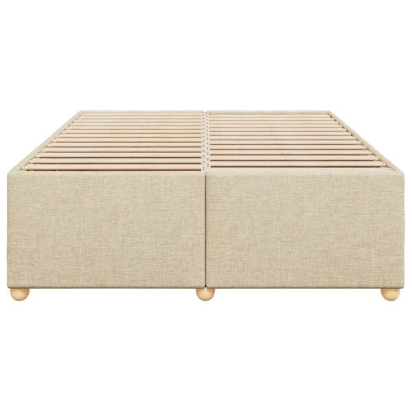 vidaXL Bettgestell ohne Matratze Creme 140x200 cm Stoff
