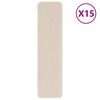 vidaXL Rutschfeste Treppenmatten 15 stk. 75 x 20 cm Creme PP