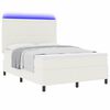 vidaXL Boxspringbett Creme und Wei&szlig; 203 x 144 x 128 cm Cordstoff