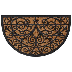 vidaXL Fu&szlig;matte Halbrund 45x75 cm Gummi und Kokosfaser