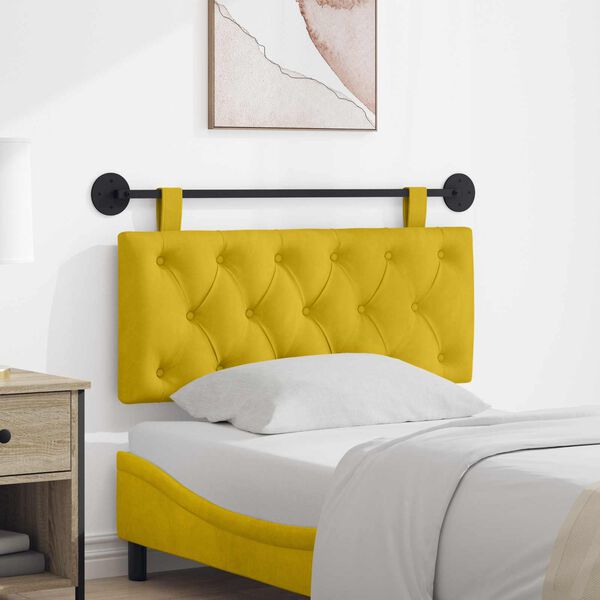vidaXL H&auml;ngevorderseite Wandmontiert Gelb 110 x 55 x 7 cm Samt