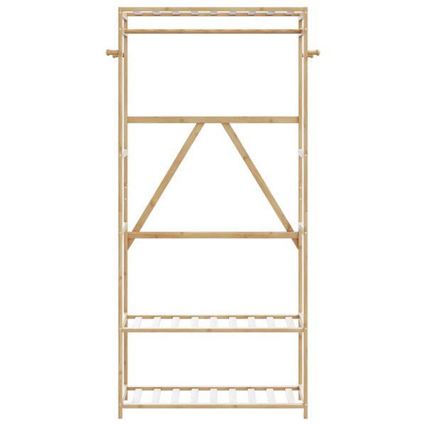 vidaXL Kleiderständer mit Ablagen 80x40x175 cm Bambus