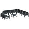 vidaXL Gartensofa-set mit Kissen 10 pcs Schwarz Stahl