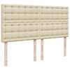 vidaXL Ottoman-Bett mit Matratzen Creme 200x200 cm Stoff