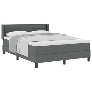 vidaXL Boxspringbett mit Matratze Dunkelgrau 190 x 140 cm Polyester