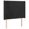 vidaXL LED Kopfteil Schwarz 83x16x118/128 cm Samt