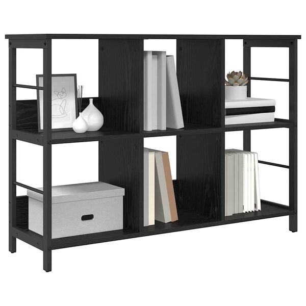 vidaXL B&uuml;cherregal Schwarz Eichen-Optik 102 x 32 x 72,5 cm
