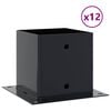vidaXL Pfostentr&auml;ger Quadrat 12 Stk. 141x141mm Stahl Pulverbeschichtet