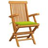 vidaXL Gartenst&uuml;hle mit Hellgr&uuml;nen Kissen 4 Stk. Massivholz Teak