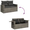 vidaXL 12-tlg. Garten-Sofagarnitur mit Kissen Grau Poly Rattan
