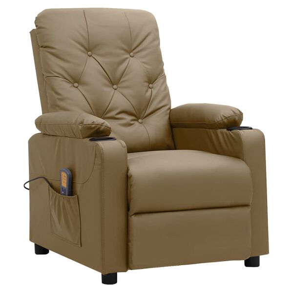 vidaXL Massagesessel Cappuccino-Braun Kunstleder